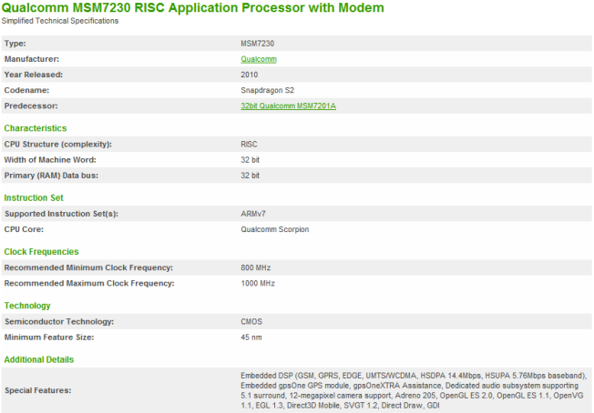 процессор Qualcomm MSM7230