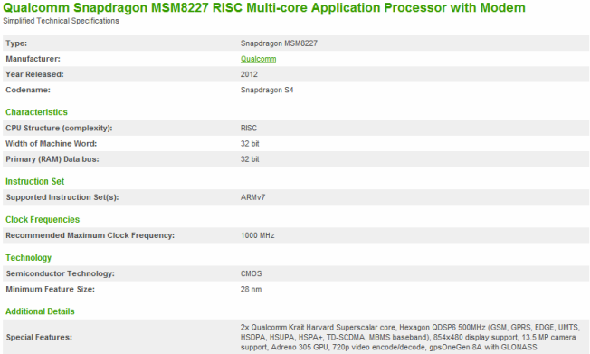 процессор Qualcomm MSM8227