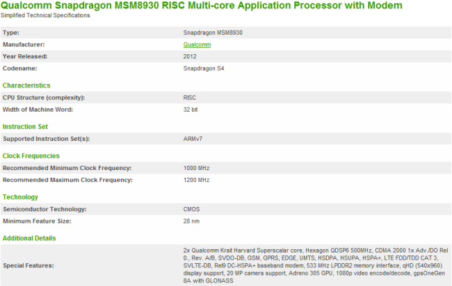 процессор Qualcomm MSM8930